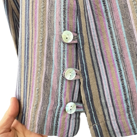 Indigenous One Weave Dress Organic Cotton Artisan-made Striped Earthy Colors M - Picture 5 of 11